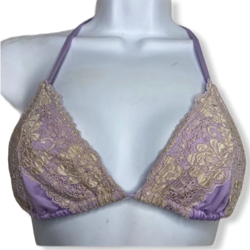 Beach Bunny Lace‎ Triangle Bikini Top Lavender